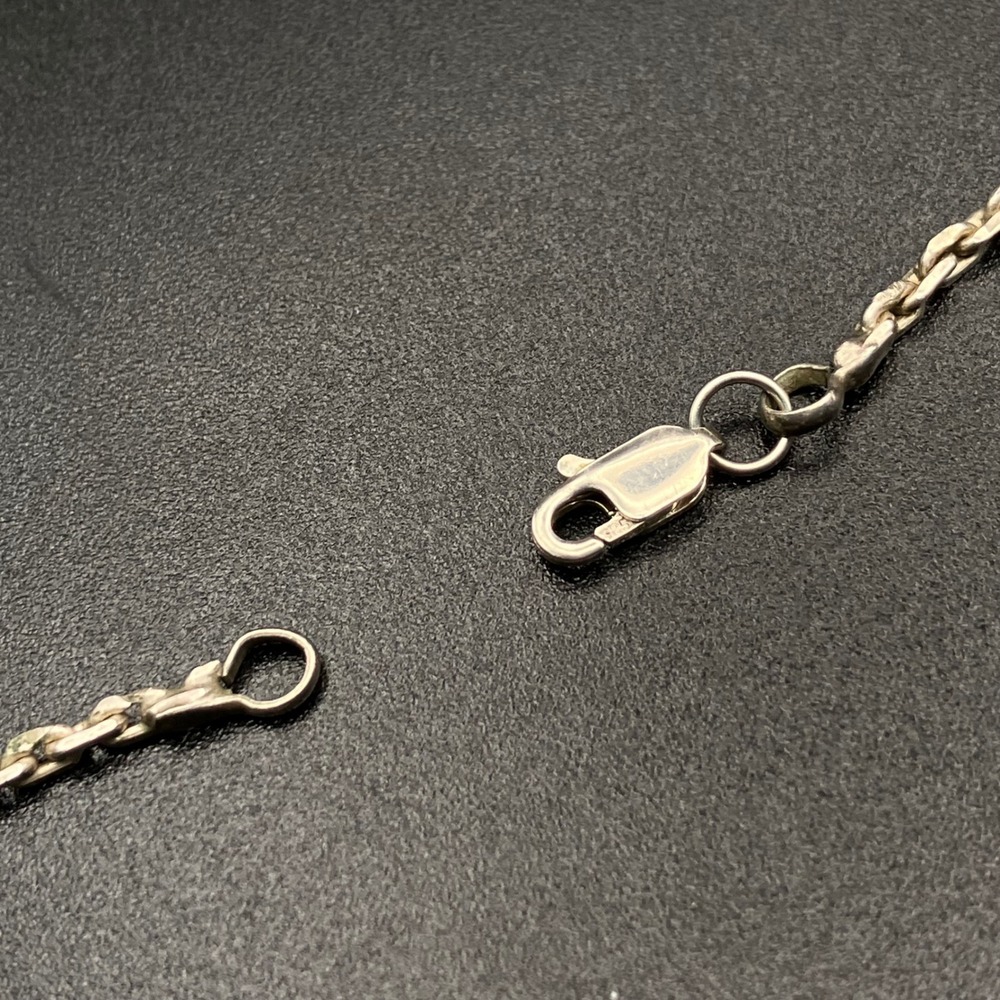 Vintage Flower Filigree Necklace Sterling Silver Floral Drop Antique 16 Inch - Picture 14 of 16